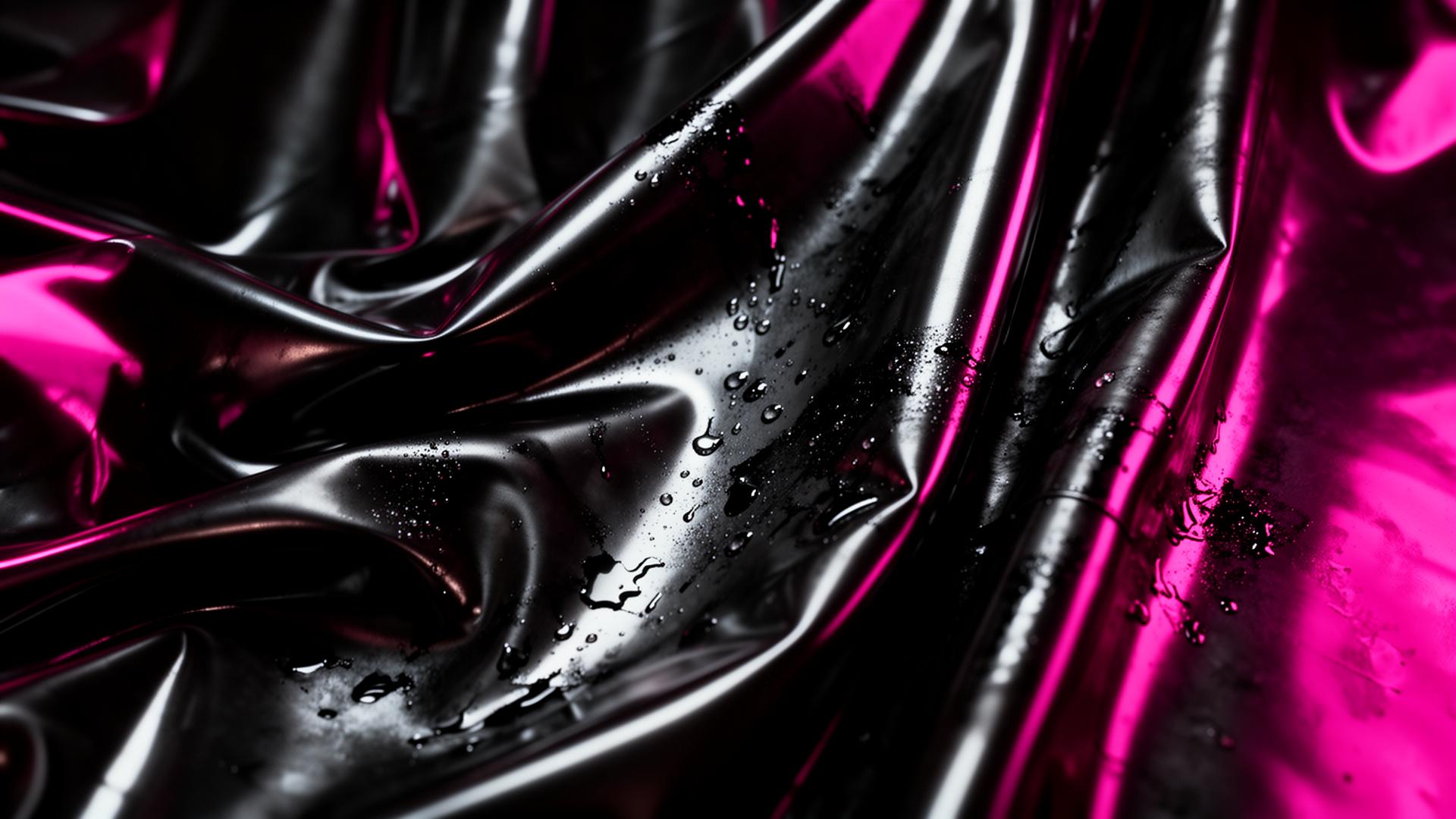 Latex noir et chrome rose